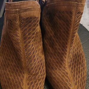 Vince Camuto Tan Perforated Booties